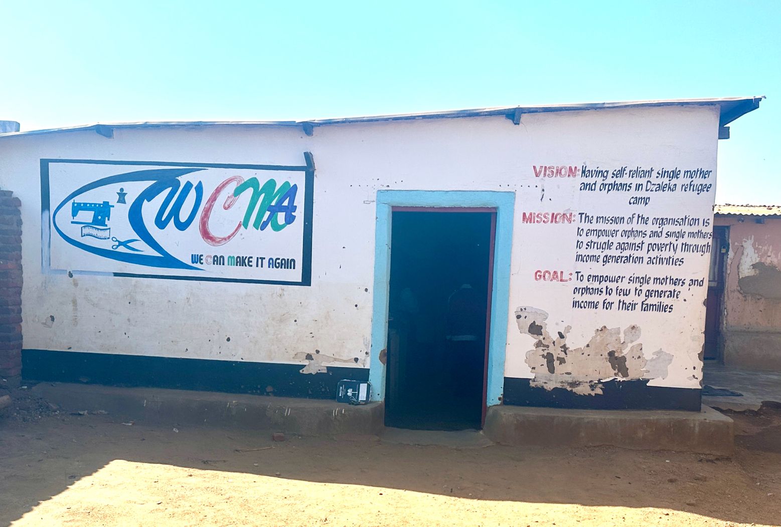 WCMA building - We Can Make it Again - a tailor shop where the menstrual products are made